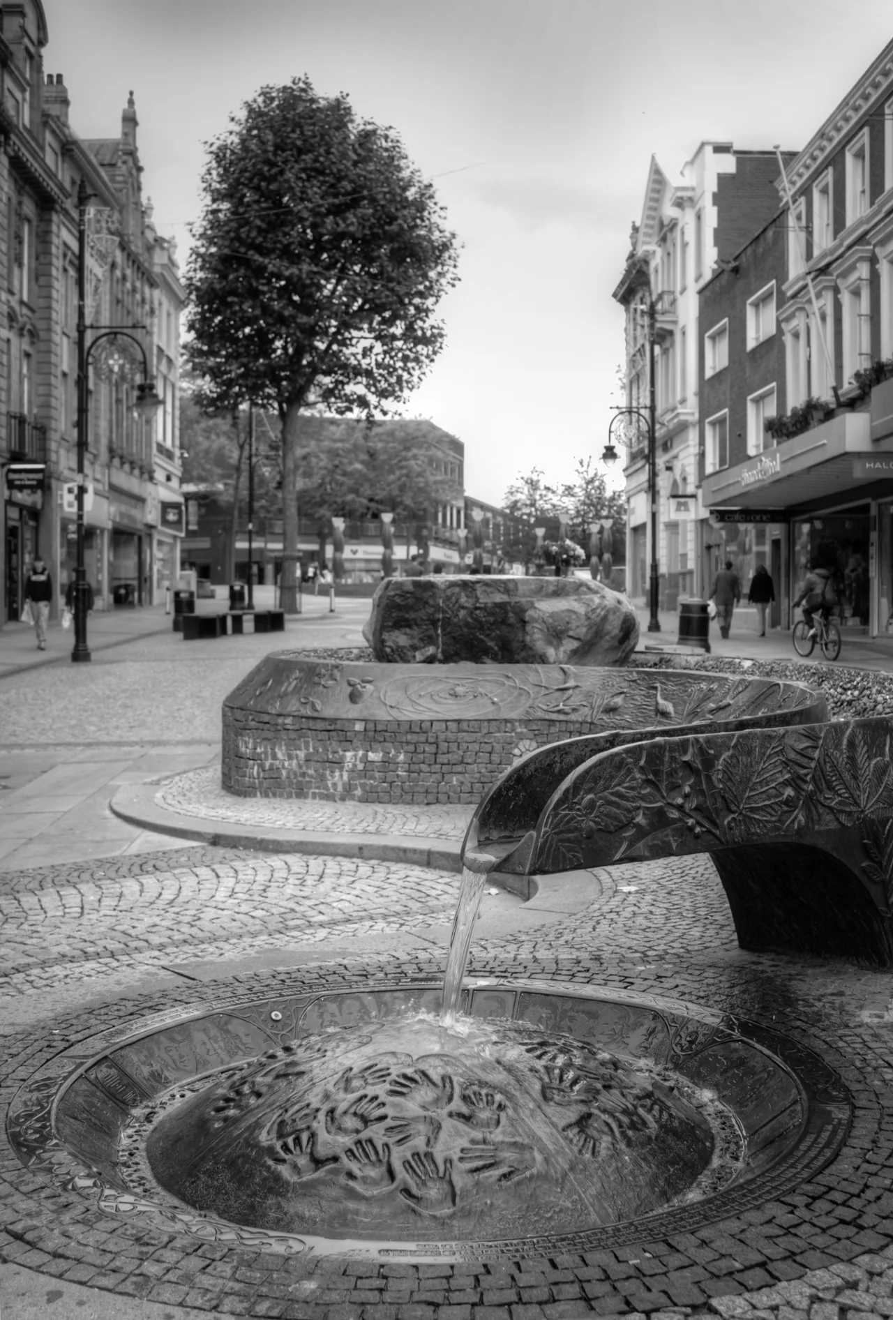 The 'River of Life' memorial in Warrington, commemorating the victims of the IRA bombing in 1993