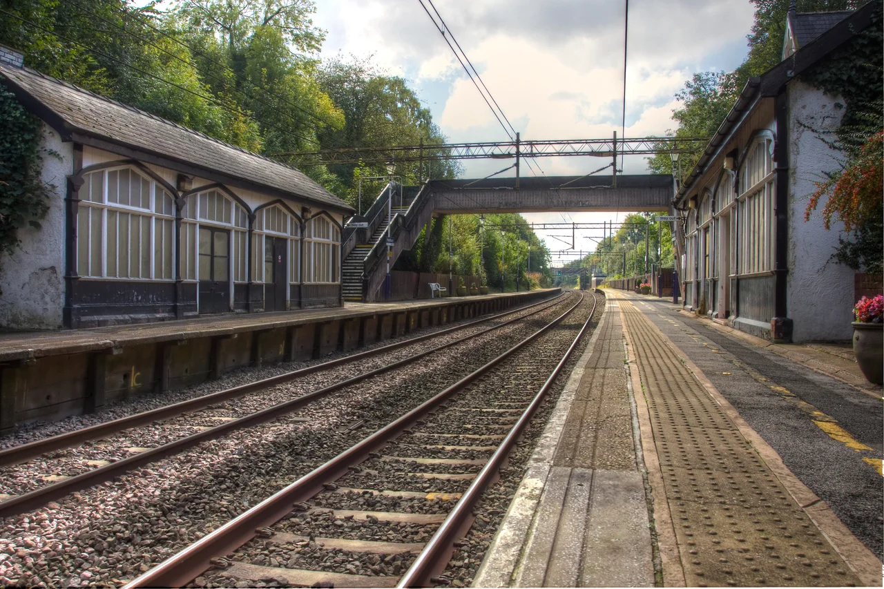 Photograph taken inside Prestbury railway station in Cheshire UK, September 2011