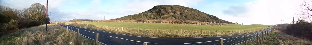 A panoramic view of TARBET HILL not Law Hill, West Kilbride from Kirktonhall Glen, North Ayrshire, Scotland