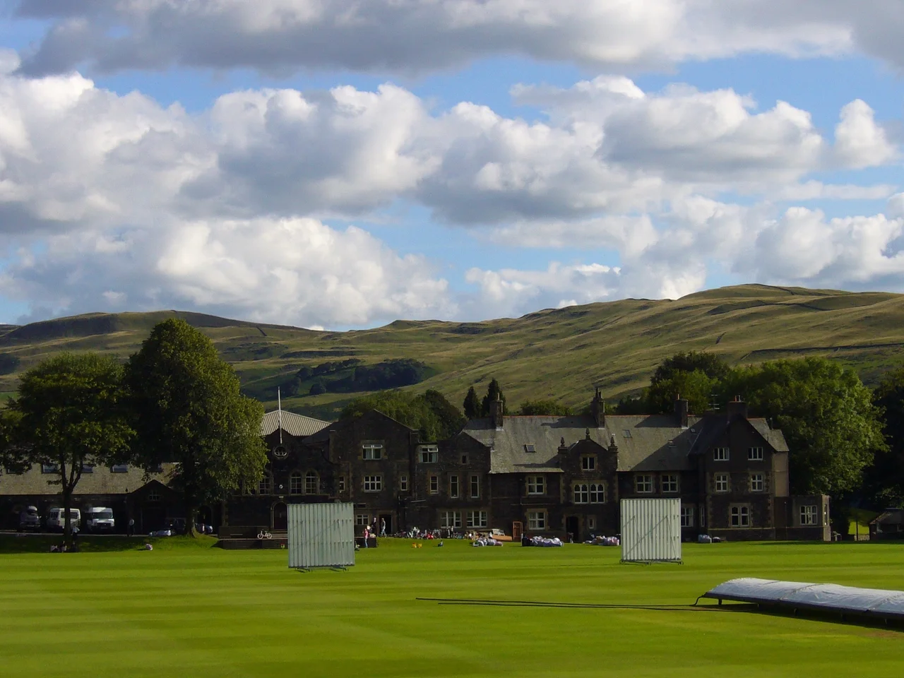 A view of Sedbergh School's playing field
