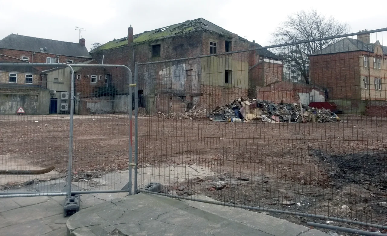 Rear of the Albert Hall Music Hall, following the demolition of the New York Hotel - March 2016