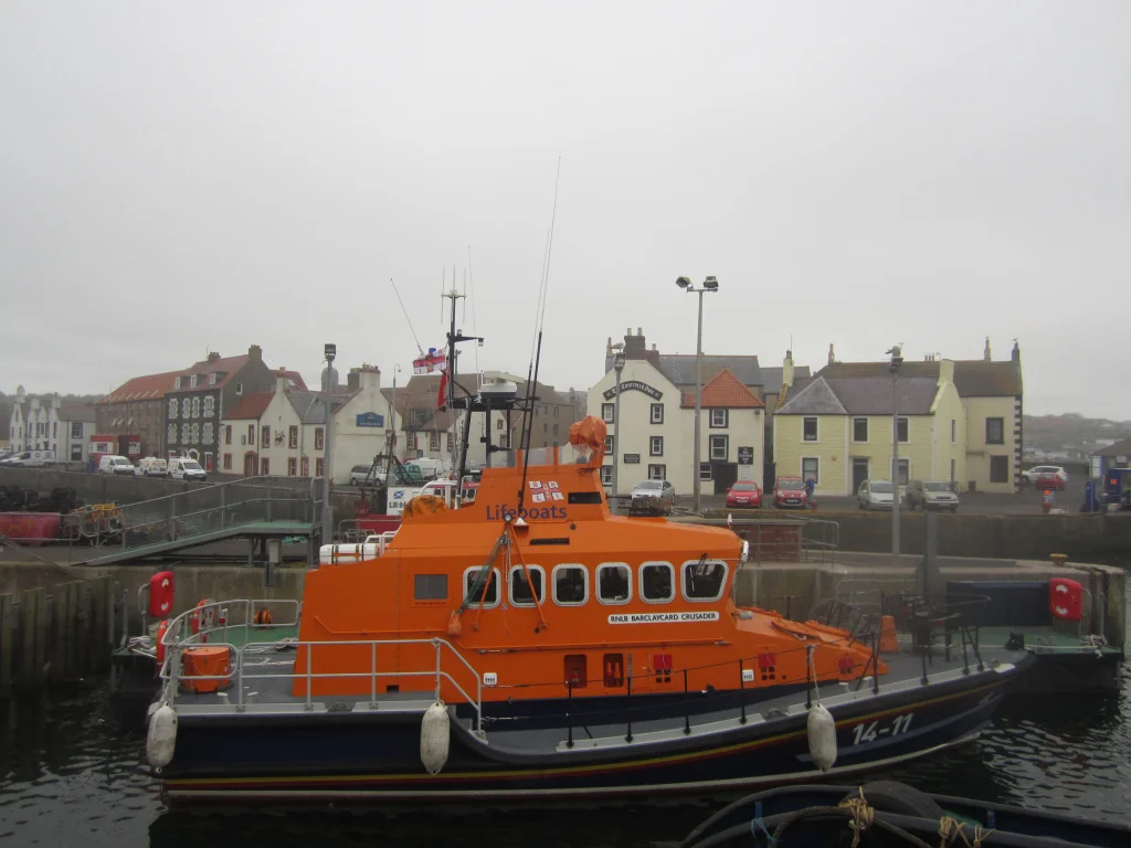 Eyemouth Lifeboat, moored in the harbour
