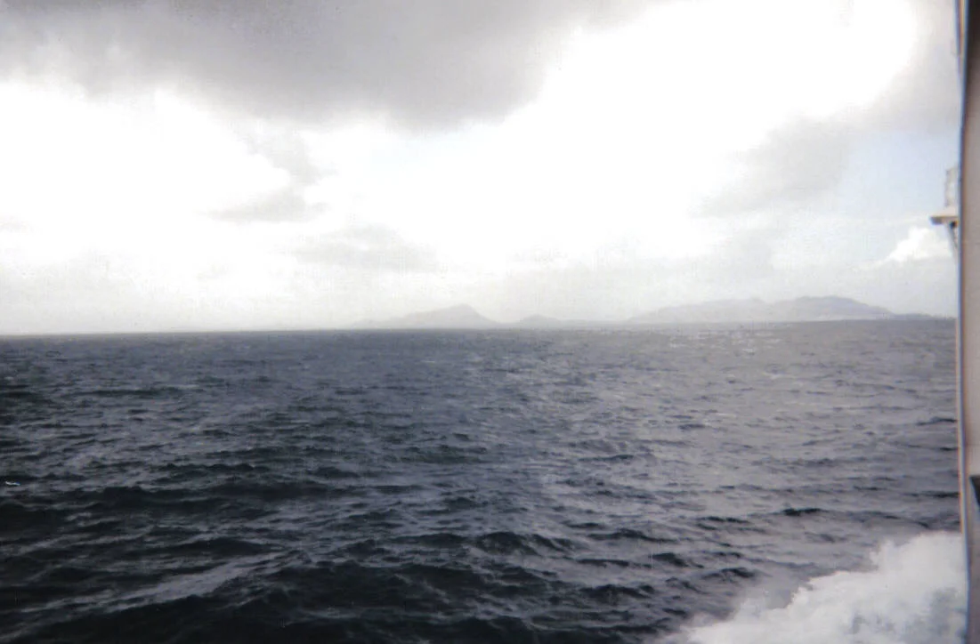 The Little Minch, or A' Mhaoil Bheag,is the strait between the Isle of Skye and the southern half of the Outer Hebrides. Here, the view is approaching Loch na Madadh, Isle of Uibhist a Tuath (North Uist).