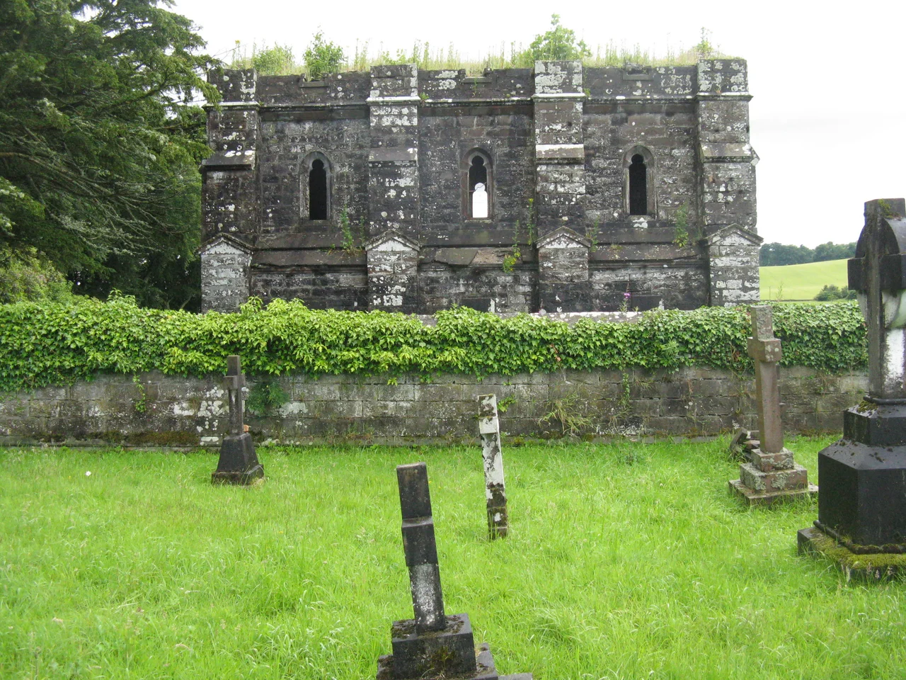 Graveyard and Mausoleum at Ochtertyre, near to Hosh, Perth And Kinross, Great Britain. The Mausoleum for the Ochtertyre family was built in 1809 on the site of the old Monzievaird parish church. Nothing of that church remains. It was burned by the Drummonds in 1511, as a retaliation for cattle stealing by the Murrays. The Murrays sought refuge in the church and 120-160 were burned when it caught fire.