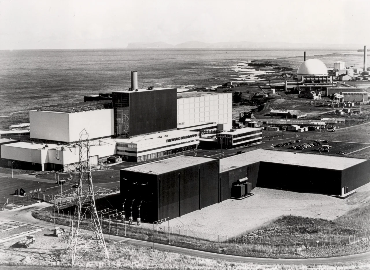 The United States is not alone in developing liquid metal fast breeder reactor technology. Plants are already operating in France, the Soviet Union and the United Kingdom; West Germany and Japan should complete theirs before the U.S. Shown here is the 250-MWe Dounreay prototype fast reactor in Scottland (large white and black building) which has been generating electricity since 1975.