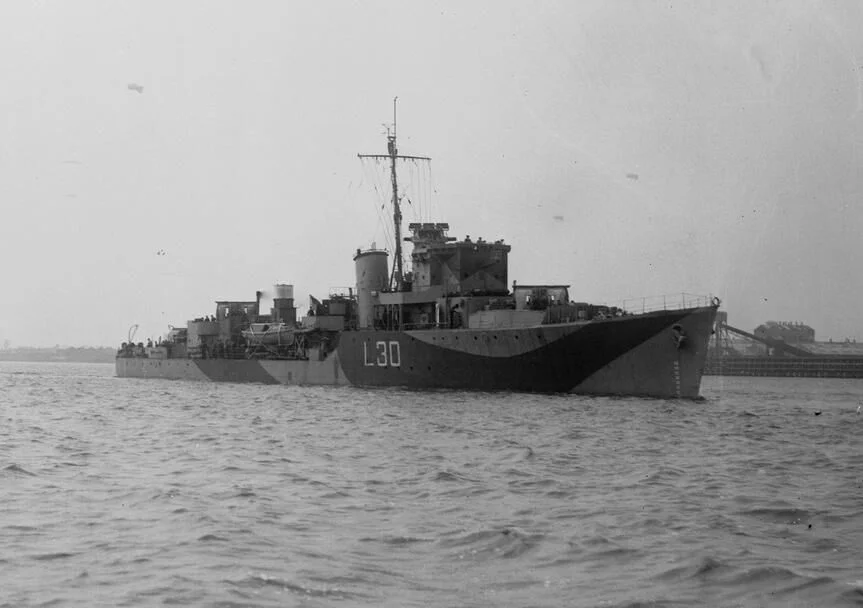 Photograph of British Hunt class destroyer HMS Blankney