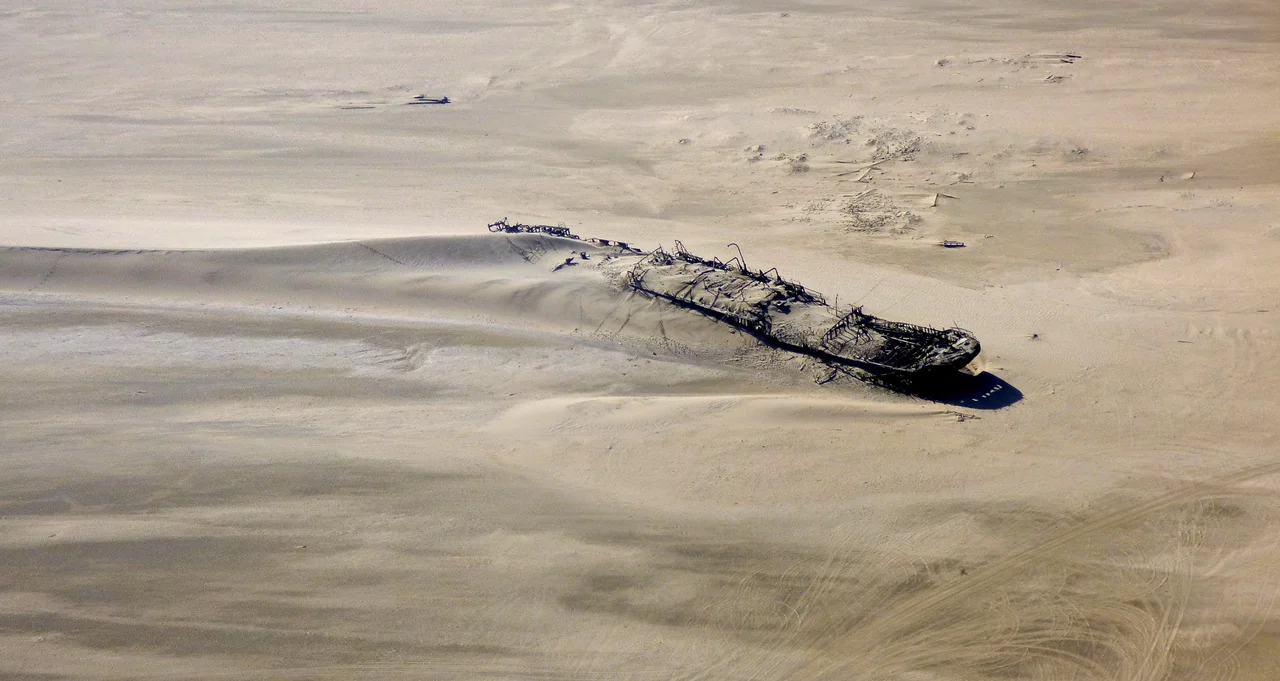 Wreck of the ship Eduard Bohlen that ran aground off the coast of Namibia's Skeleton Coast on September 5, 1909