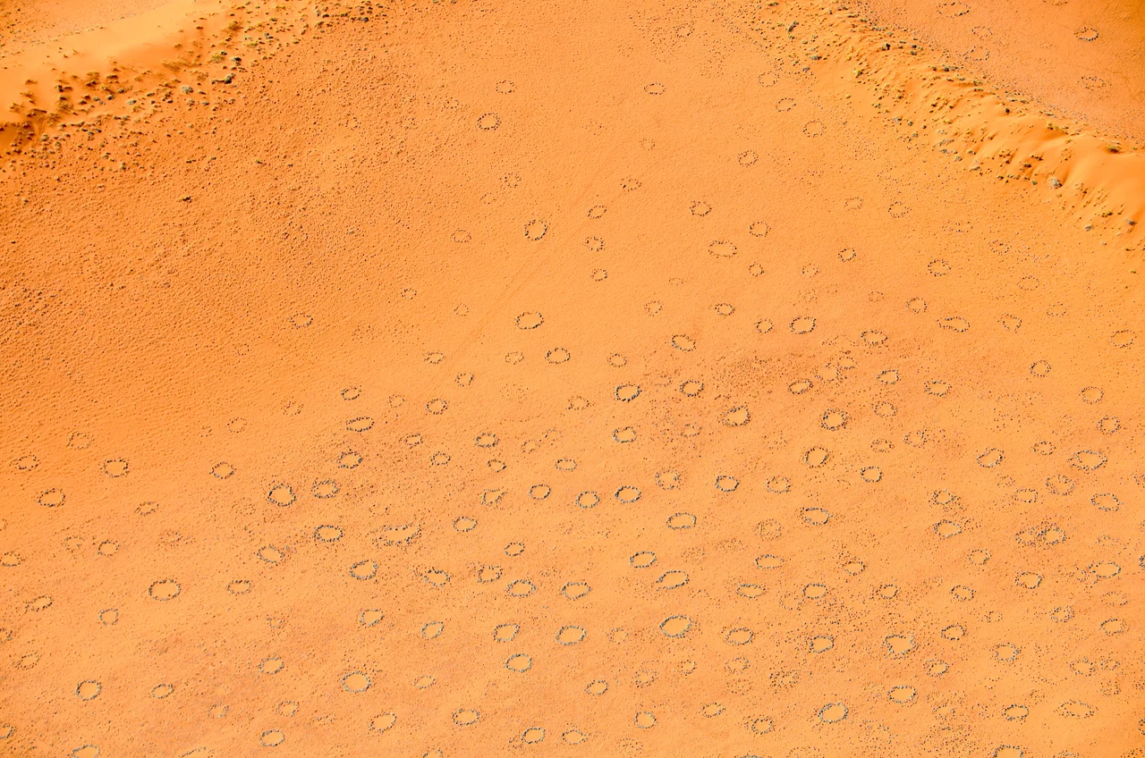 Aerial view of Fairy circles within Namib-Naukluft National Park (2017)