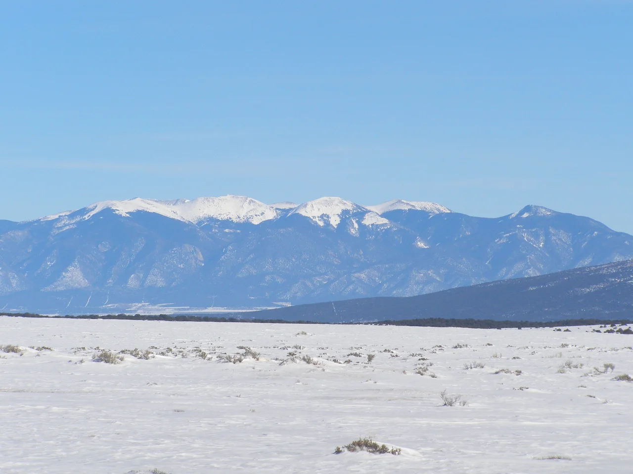 Latir Peak Wilderness area — in the Sangre de Cristo Mountains, within Carson National Forest, northern New Mexico.
Taken from milepost 394 along US-285, 10 miles (16 km) north of Tres Piedras, and 14 miles (23 km) south of the New Mexico/Colorado border.