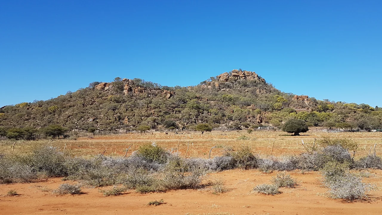 Dimawe Hill in the Kweneng District, between Mmankgodi and Manyana, where a historical battle took place in 1852