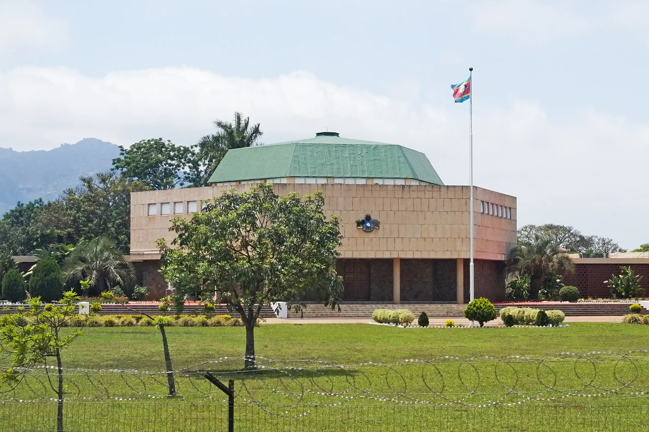Parliament building of Eswatini, Lobamba, Eswatini. It was built in 1967 (reference).