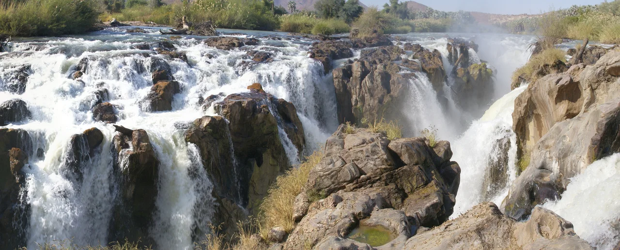 Detail of the Epupa Falls on the Kunene river, Namibia.