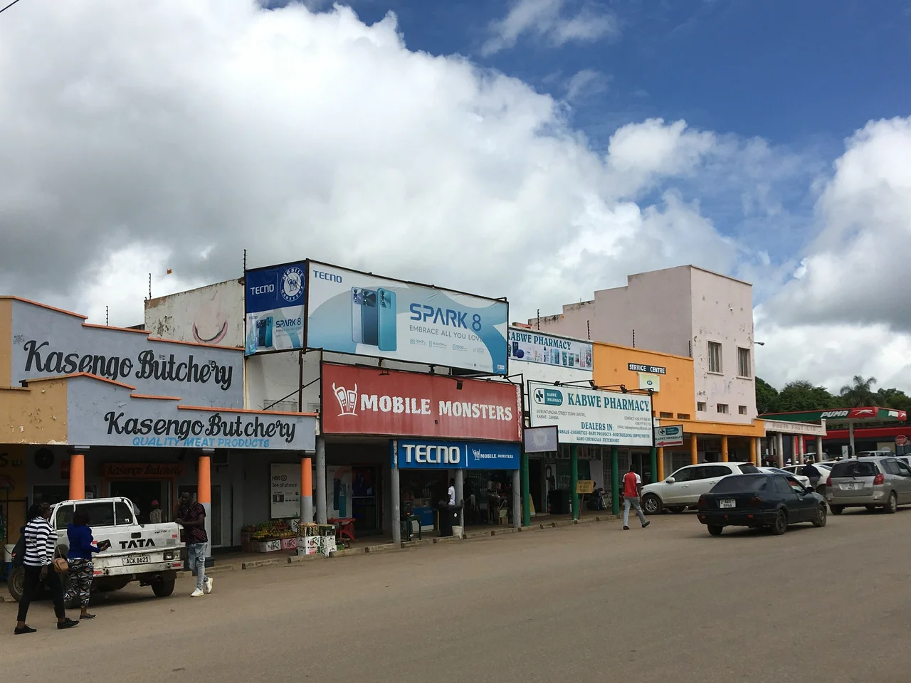 Buntungwa Street, Kabwe, Zambia, near intersection with the Great North Road (T2)