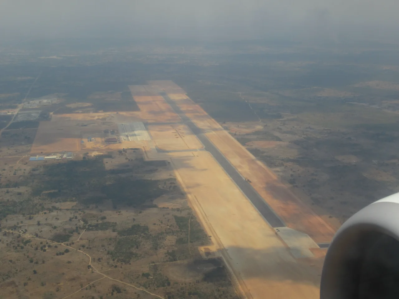 Aerial view of Copperbelt International Airport in Ndola, Zambia under construction in 2018
