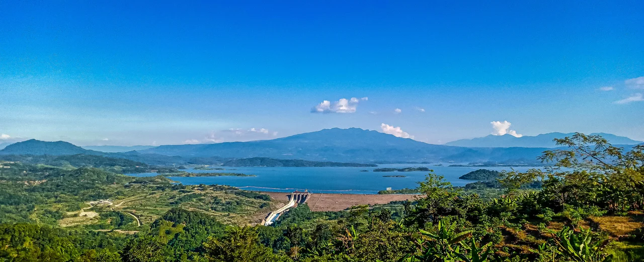 View of Jatigede Dam from top of hill