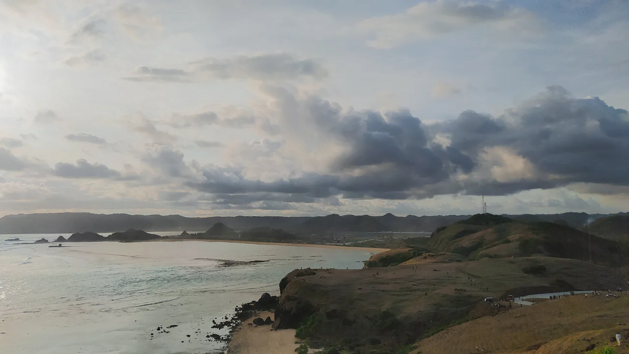 Mandalika Circuit, Gili Angkus, Gili Lawang, and Gili Batu Ayok, viewed from Merese Hill, about 2 kilometers from them