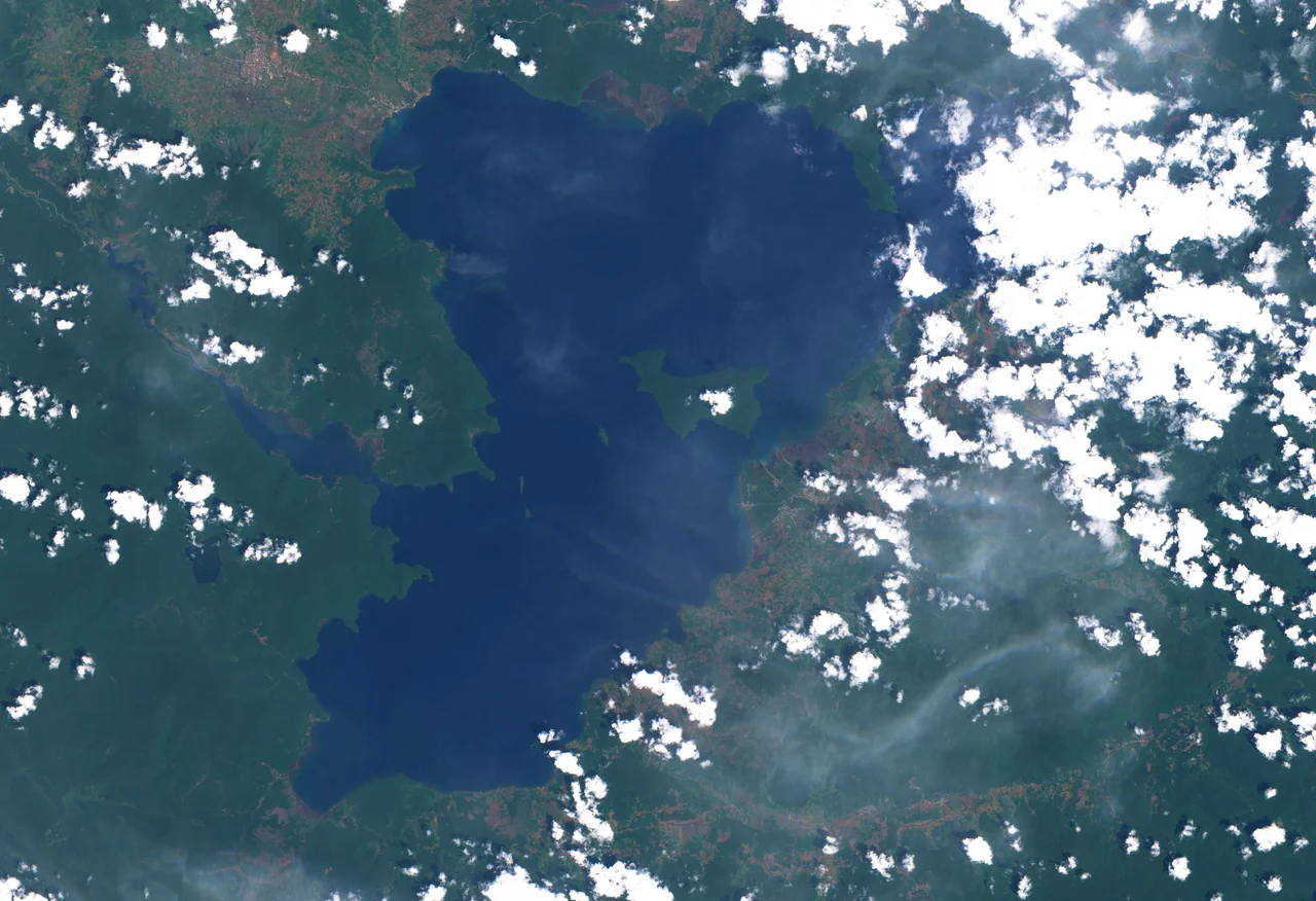 Sentinel-2B image of Lake Towuti on 2018-11-03. Image was processed in IrfanView.