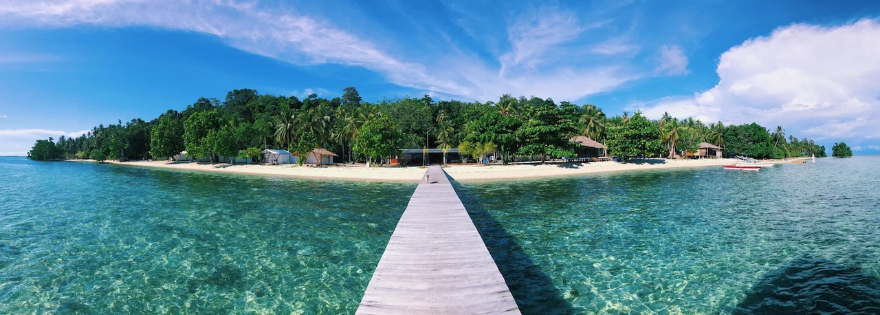 Panoramic view of Buka Buka Island in Togean Islands, in Reconnect - Private Island Resort