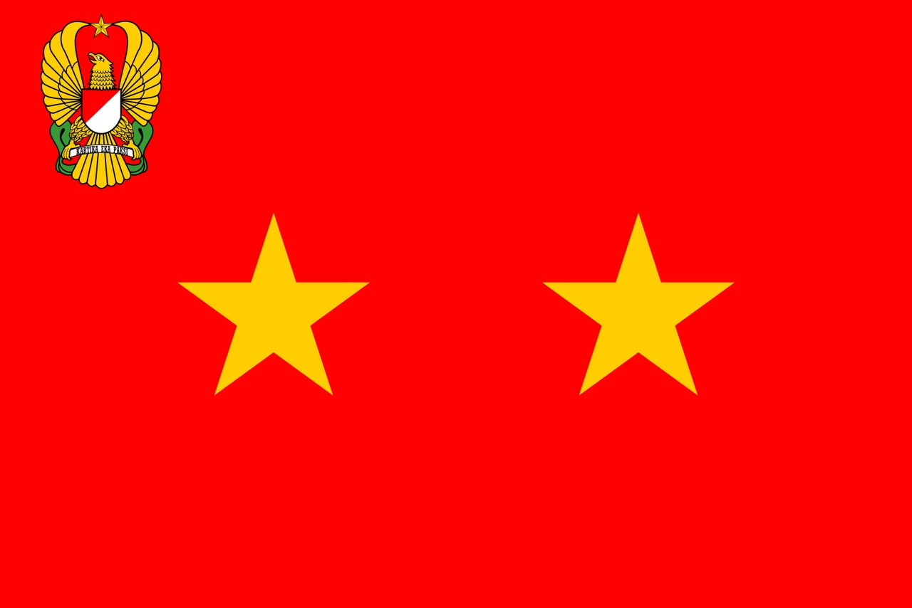 Flag of a Indonesian Army mayor jenderal. [1]