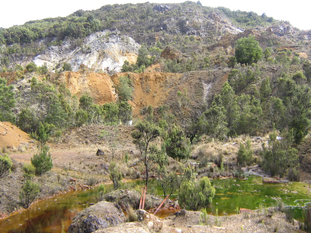 Mount Bischoff tin mine near Waratah, Tasmania in Australia