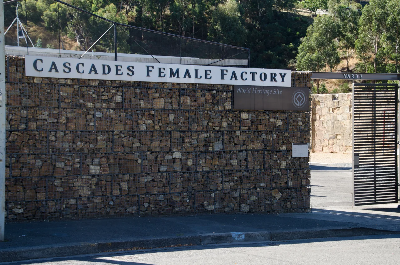 Cascades Female Factory, Hobart - from inside the sandstone wall remains of one of the yards.