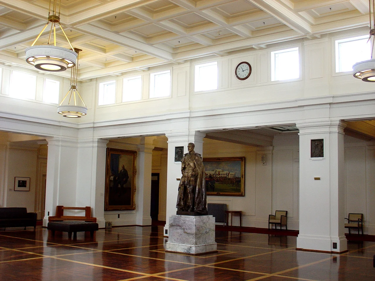 King's Hall, Old Parliament House, Canberra. The statue is of King George V.