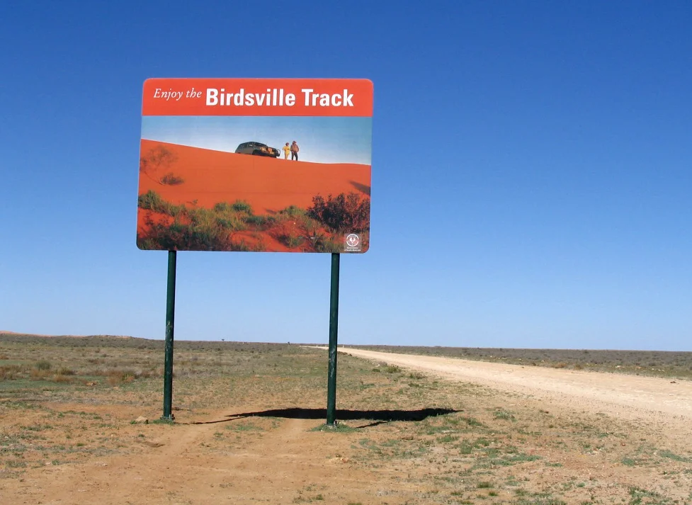 Road sign at the northern end of the Birdsville Track