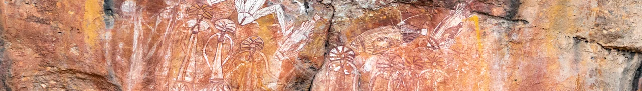 Rock art at Anbangbang Rock Shelter in Kakadu National Park, Northern Territory, Australia