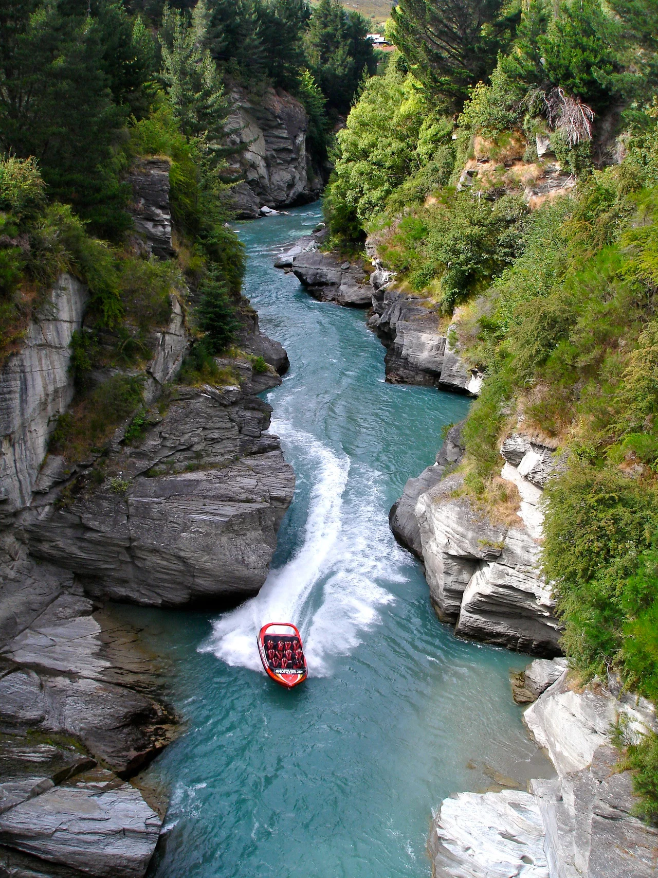 Shotover Jet is the only company permitted to operate in the spectacular Shotover River Canyons. It's a thrilling ride - skimming past rocky outcrops at close range in your Shotover Jet 'Big Red', as you twist and turn through the narrow canyons at breath taking speeds.
View On Black