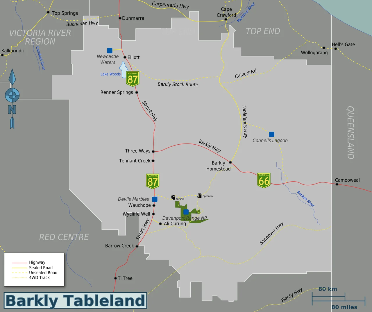 Map of Barkly Tableland.