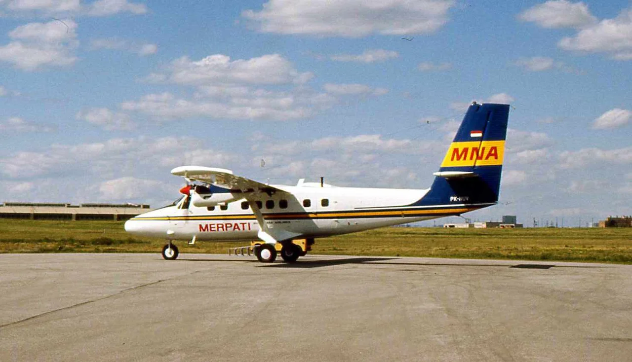 Canada, Downsview Airport. Merpati Nusantara Airlines de Havilland Canada DHC-6 Twin Otter PK-NUV at de Havilland Canada plant in Downsview before delivery.