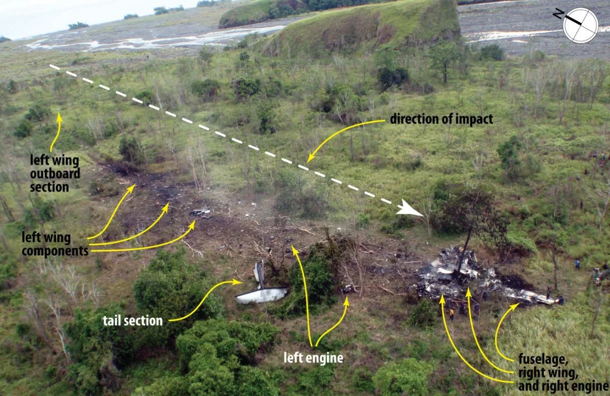 The crash site of Airlines PNG Flight 1600 in Papua New Guinea, 13 Oct 2011