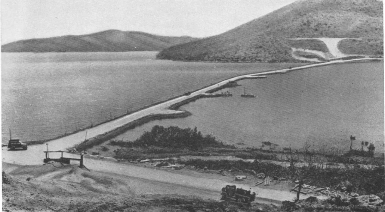 Causeway connecting the docks on Tatana Island with the mainland at Port Moresby