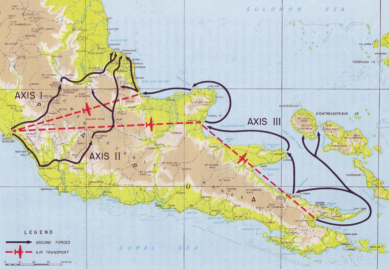 General MacArthur's plan of advance on Buna-Gona, October 1942