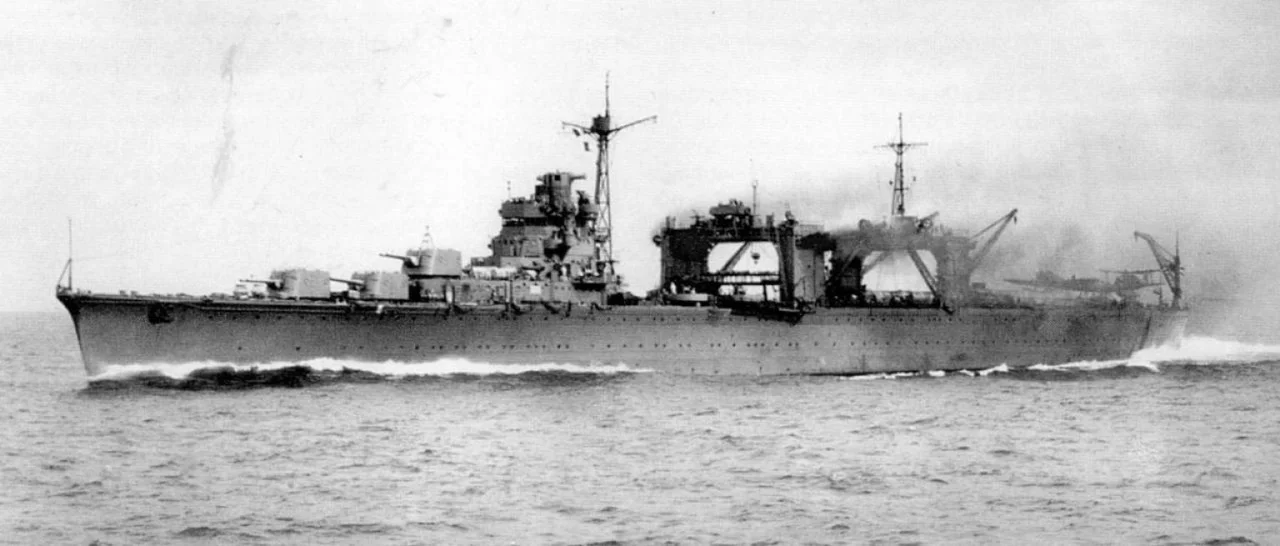 Japanese seaplane carrier Nisshin, in speed testing.
