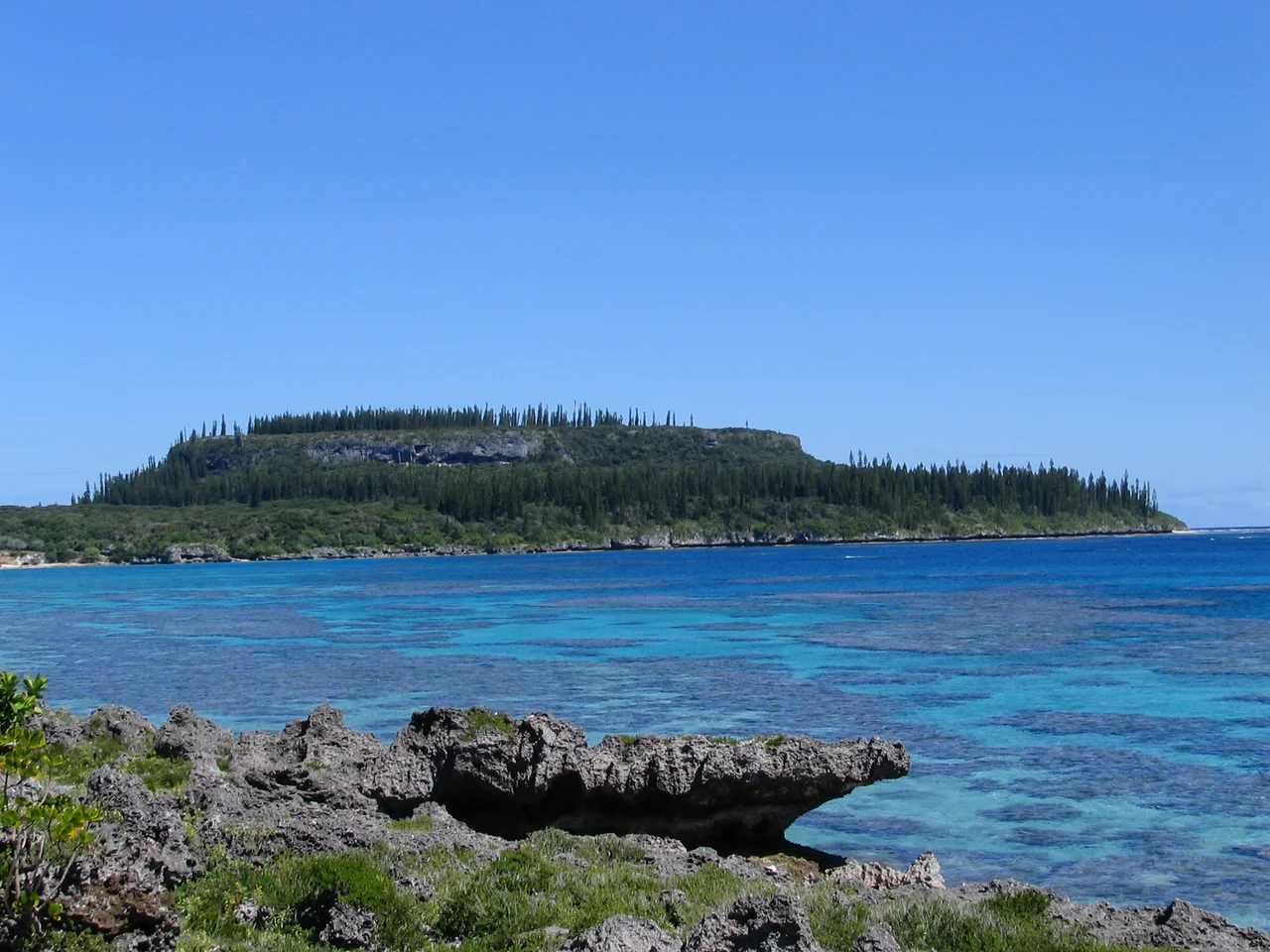 View of Cap Wabao, near Tadine, Maré Island, New Caledonia from the north.