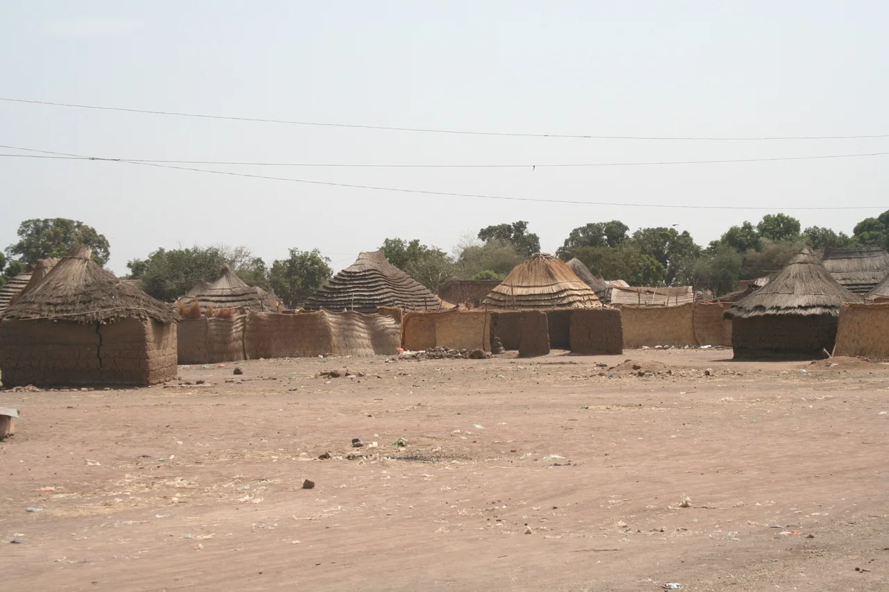 Thatched huts in Aweil, South Sudan.