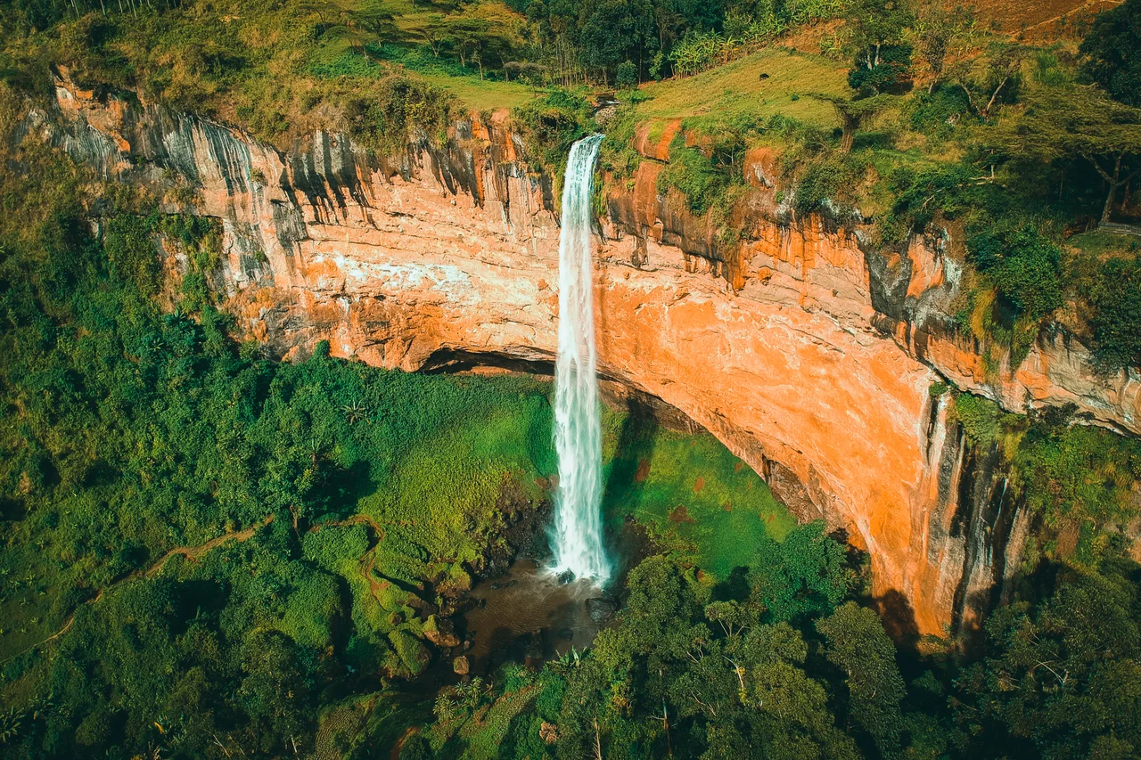Bird's Eye View of the most famous of the Sipi Falls found in Kapchrowa Town, Eastern Uganda
