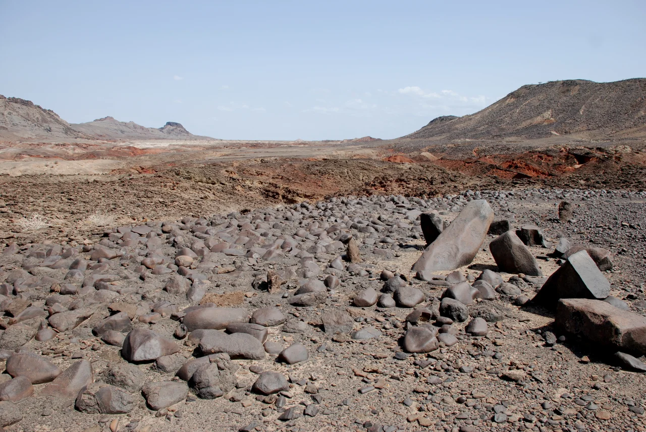 View of part of the Lothagam North Pillar Site, northwestern Kenya.