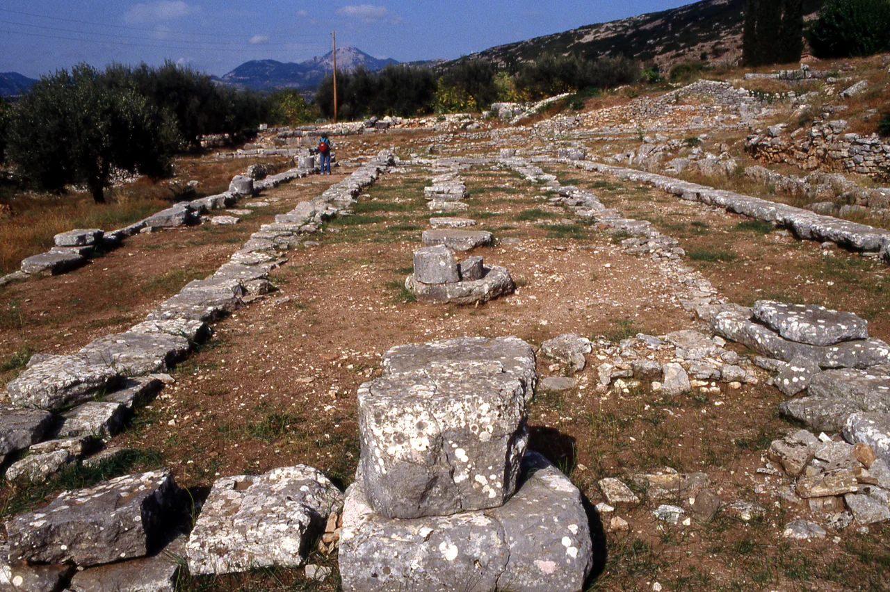 Thermon (Thermos), Aetolia. Temple of Apollo, from south.