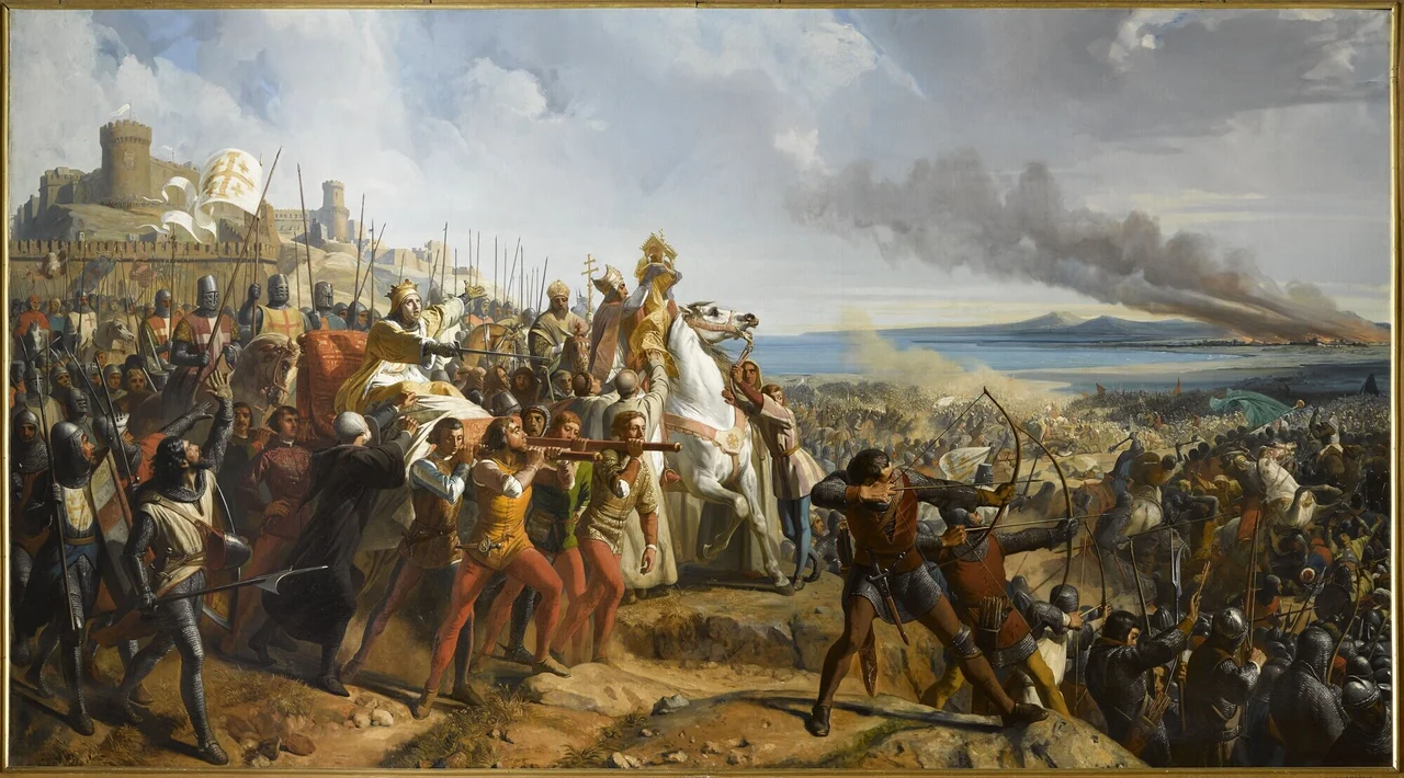 Battle between Baldwin IV and Saladin's Egyptians, November 18, 1177.