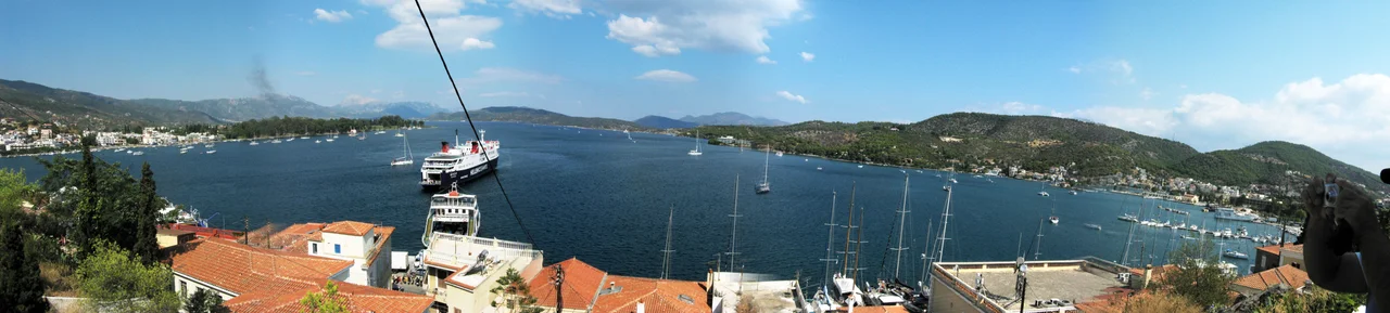 Sea panorama from Poros island, Greece