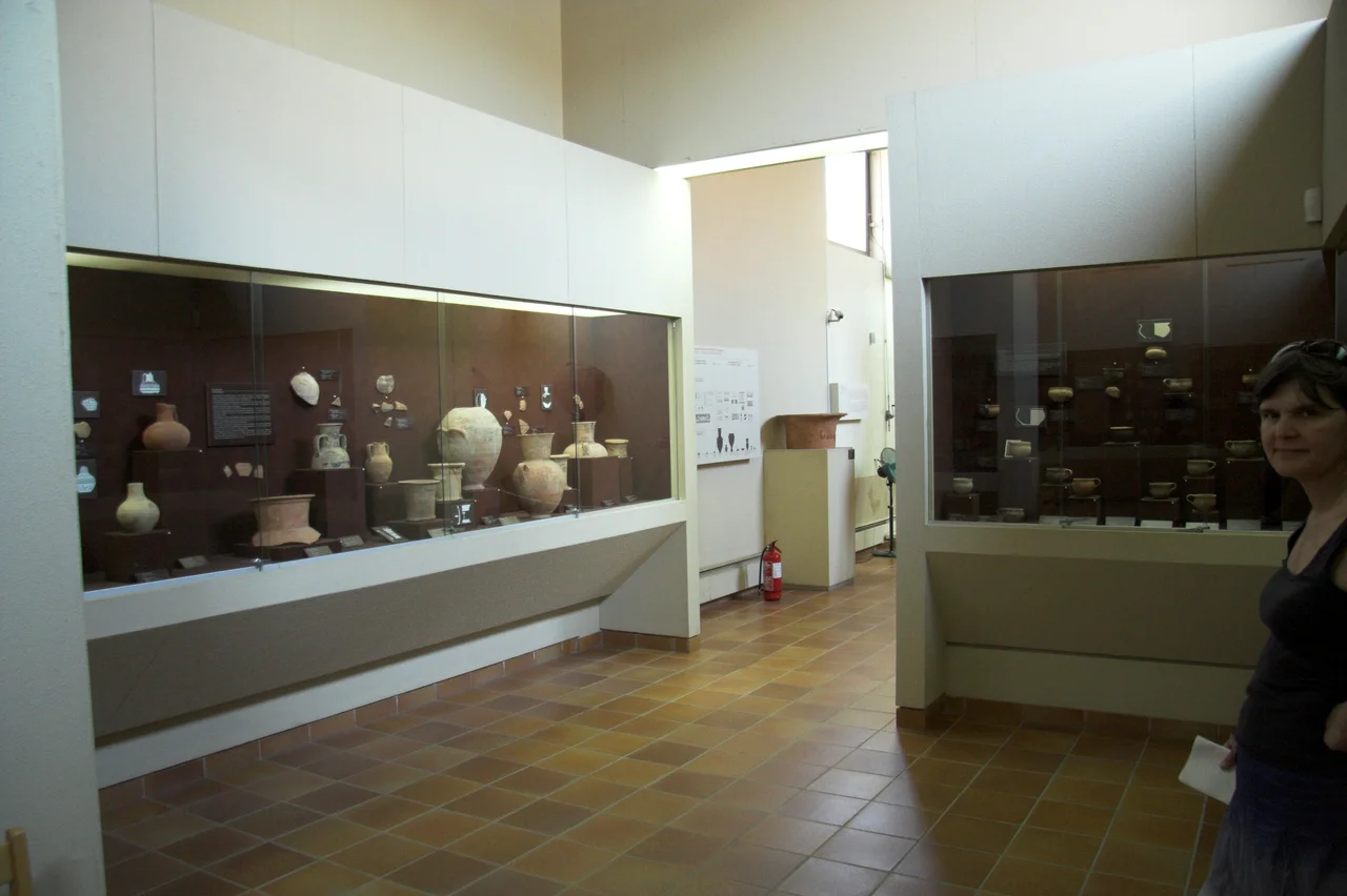One of the halls of geometric pottery from Zagora on Andros. Archaeological Museum of Andros.