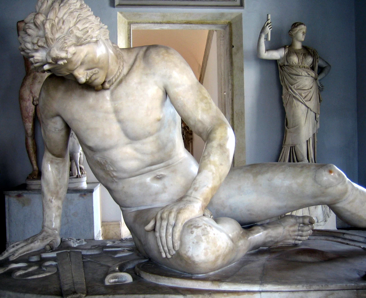 The Dying Gaul, or The Capitoline Gaul, a Roman marble copy of a Hellenistic work of the late 3rd century BCE Capitoline Museums, Rome