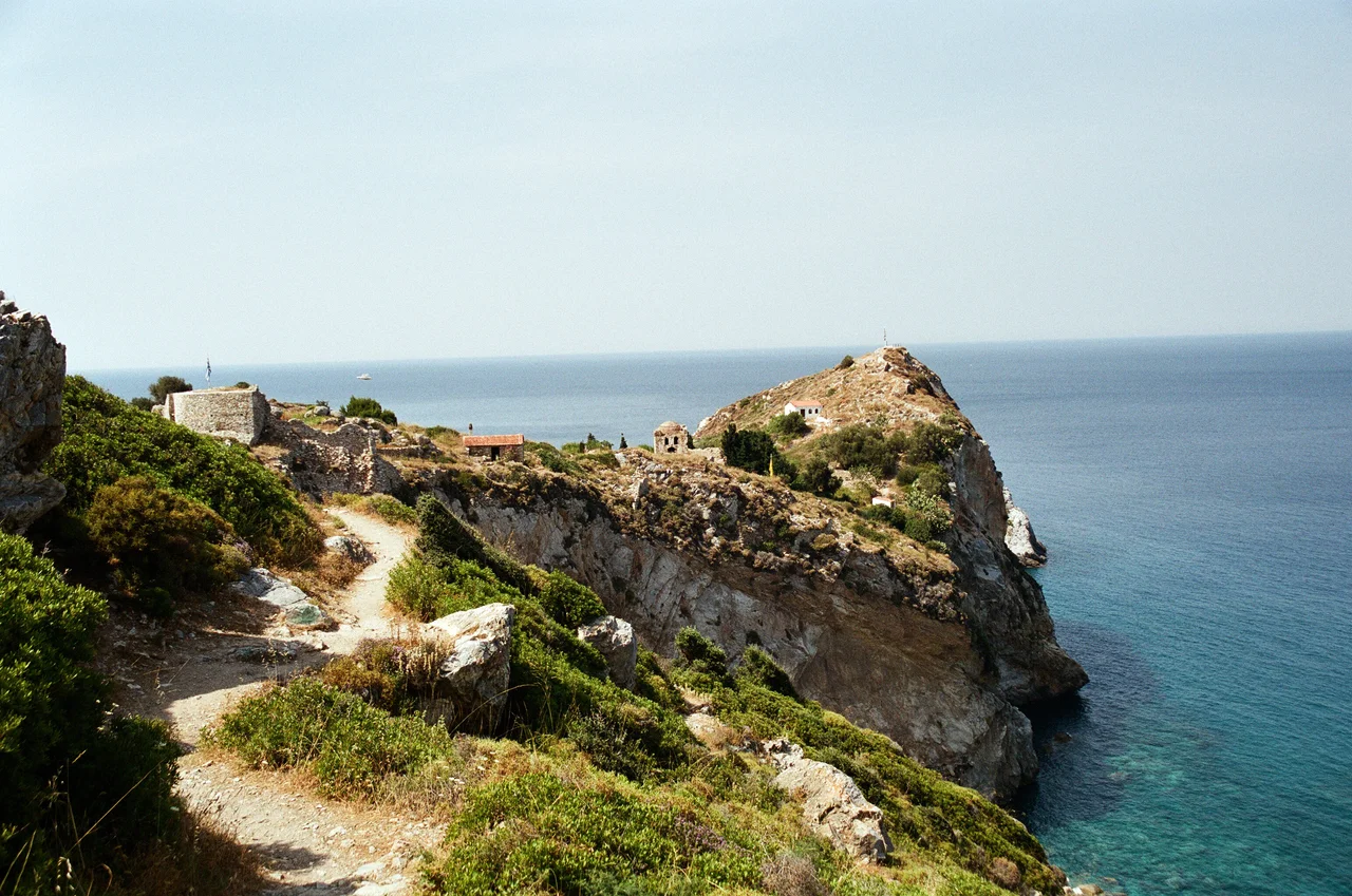 view of Kastro, the old capital of Skiathos