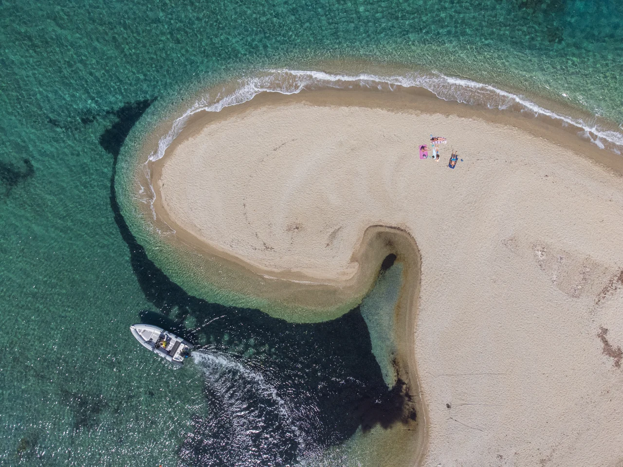 Airview of Megali Ammos beach, Marmari, Euboea.