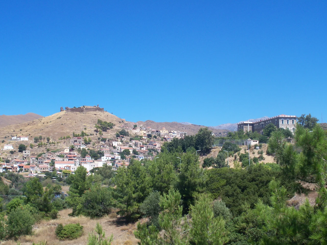 View of the village of Volissos, Chios island, Greece