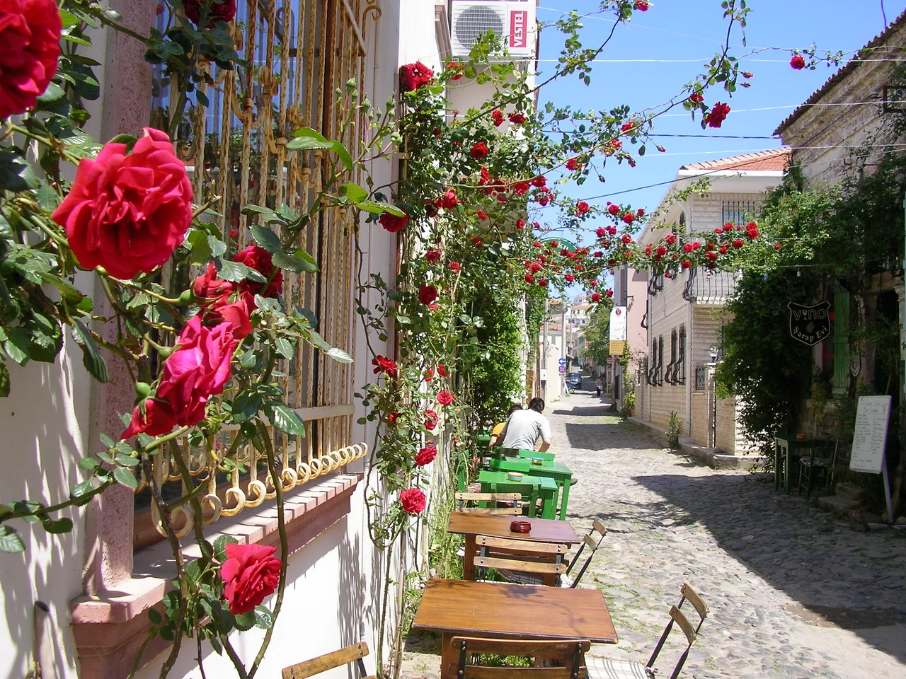 A street from Cunda Island, Ayvalik, Balikesir, Turkey