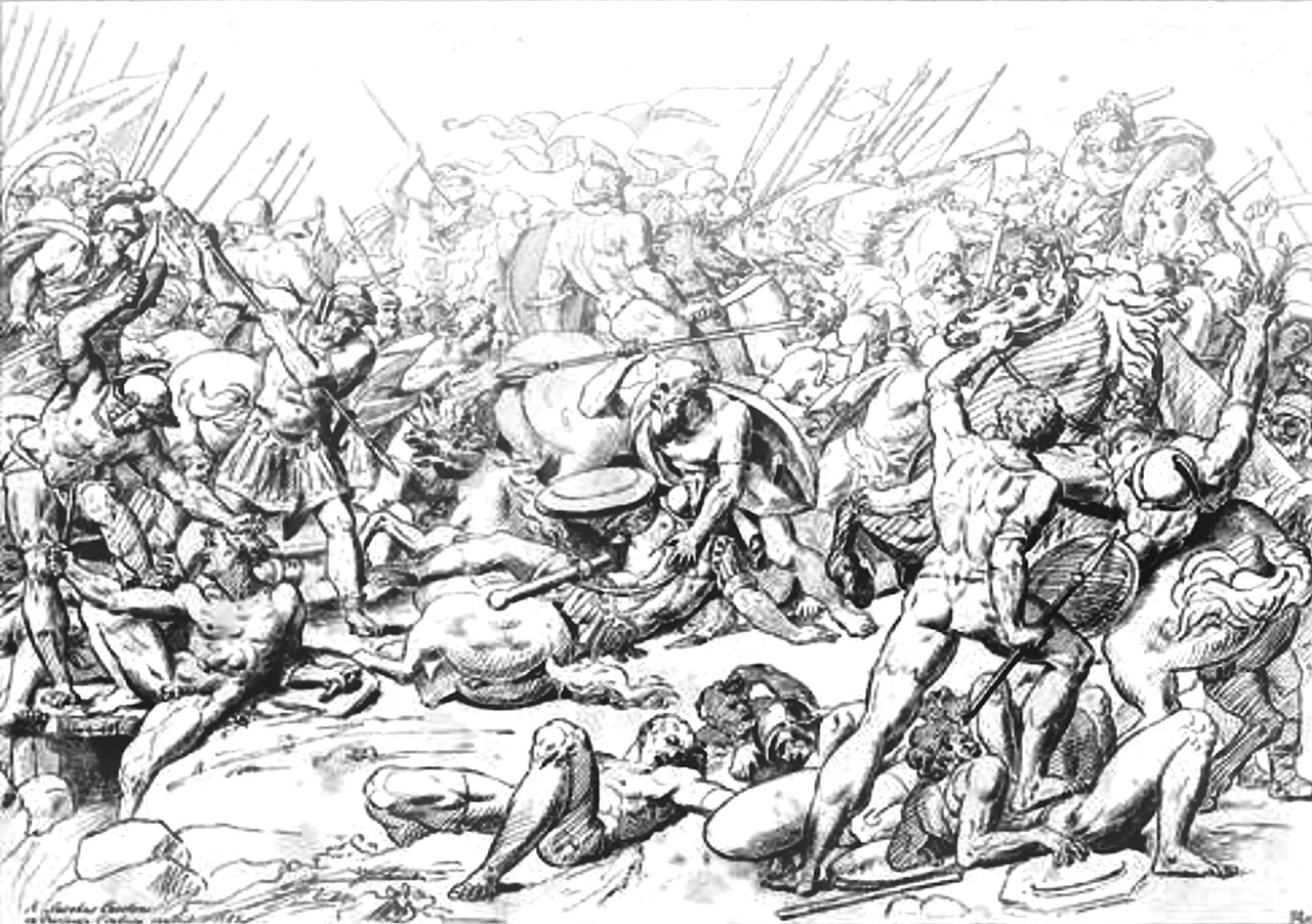 Battle of Potidaea. Athenians against Corinthians, 431 BCE; Socrates saves Alcibiades