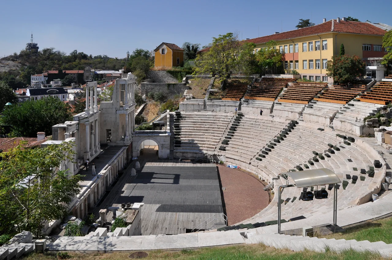The ancient Roman theatre in Plovdiv, Bulgaria.